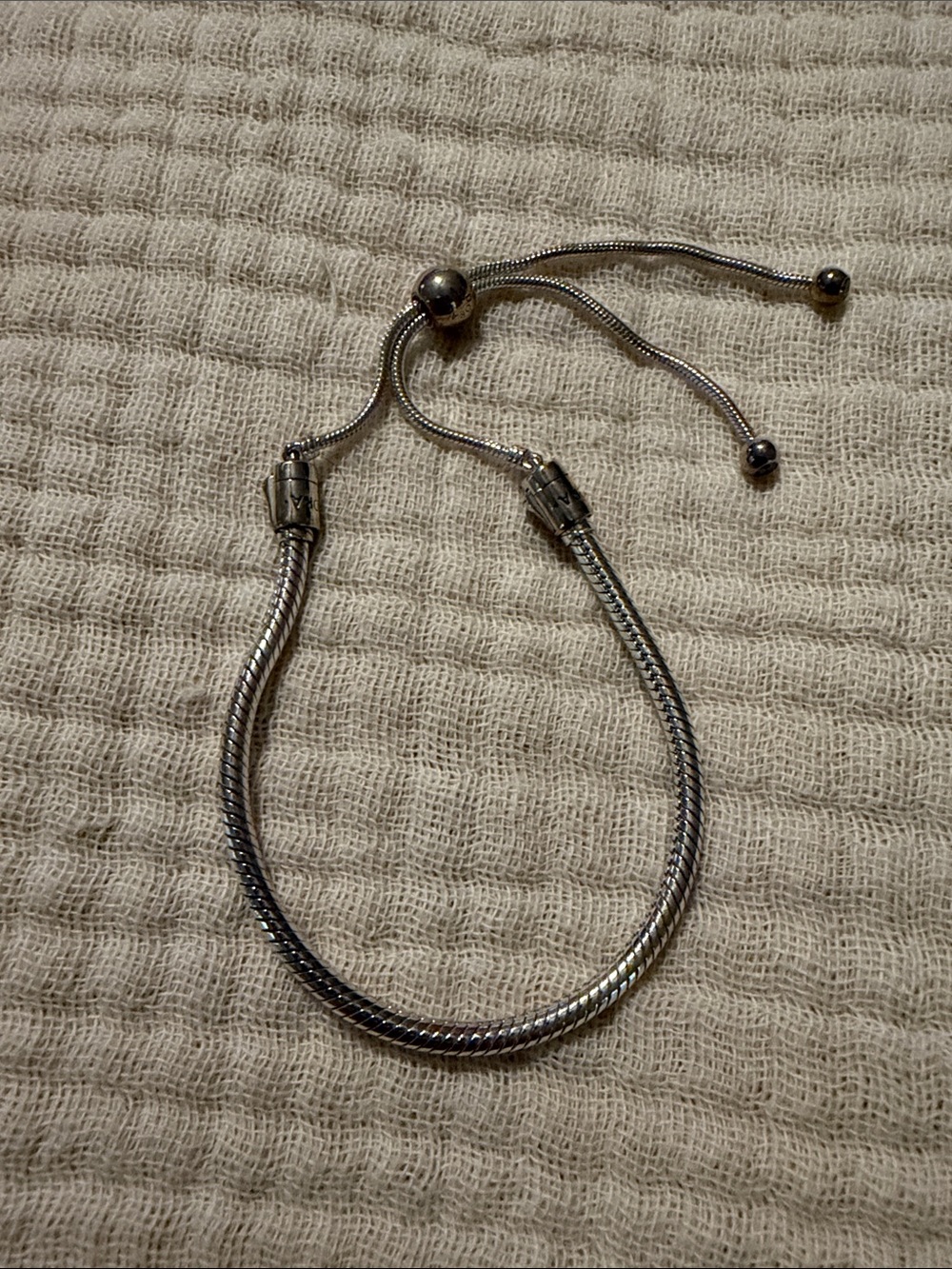 Pandora Silver Adjustable Slider Snake Chain Bracelet
